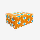 Notizheft aus Geschenkpapier – all eyes on me – orange – A6